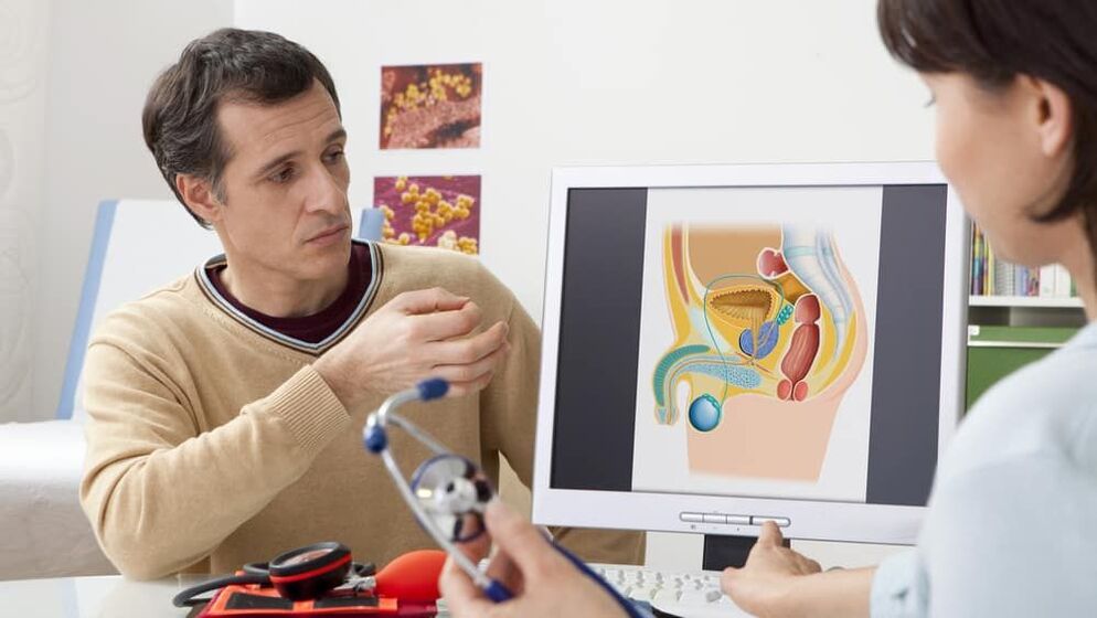 Diagnóstico de prostatite por un médico
